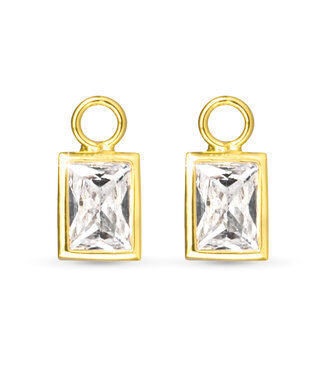 Amanda Blu Clear Rectangle CZ Earring Charm - Gold