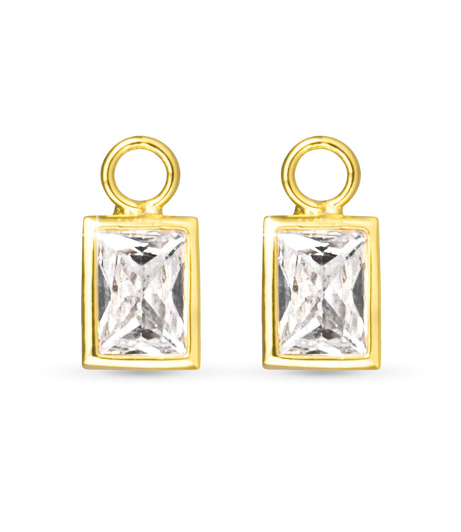 Amanda Blu Clear Rectangle CZ Earring Charm - Gold