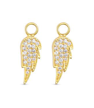 Amanda Blu CZ Angel Wing Earring Charm - Gold
