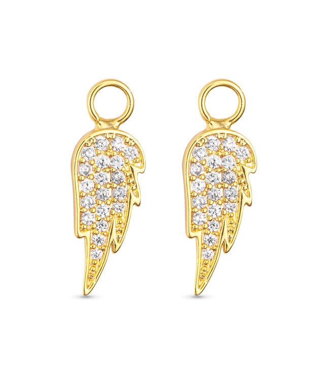 Amanda Blu CZ Angel Wing Earring Charm - Gold