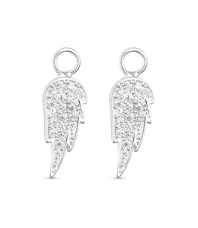 Amanda Blu CZ Angel Wing Earring Charm - Silver