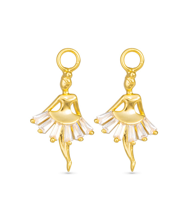 Amanda Blu CZ Ballerina Earring Charm - Gold