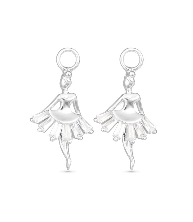 Amanda Blu CZ Ballerina Earring Charm - Silver