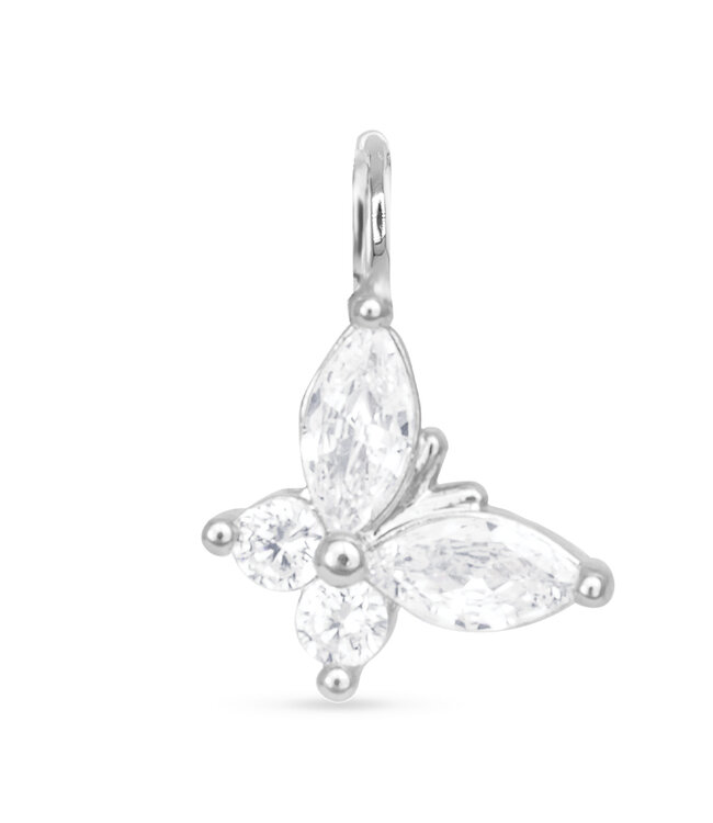 Amanda Blu CZ Butterfly Charm - Silver