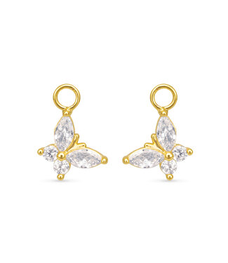 Amanda Blu CZ Butterfly Earring Charm - Gold