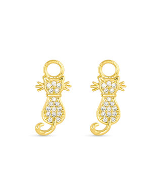 Amanda Blu CZ Cat Earring Charms - Gold