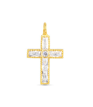 Amanda Blu CZ Cross Charm - Gold