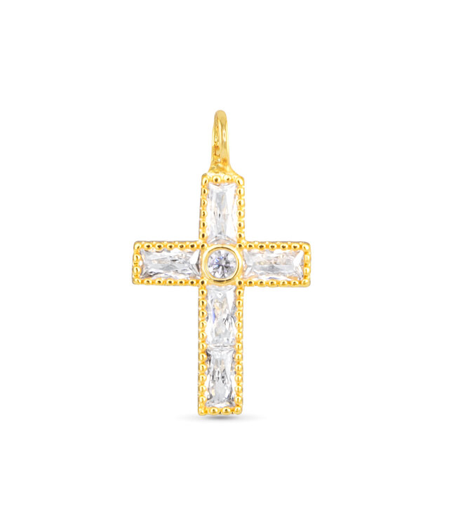 Amanda Blu CZ Cross Charm - Gold