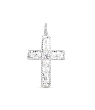 Amanda Blu CZ Cross Charm - Silver