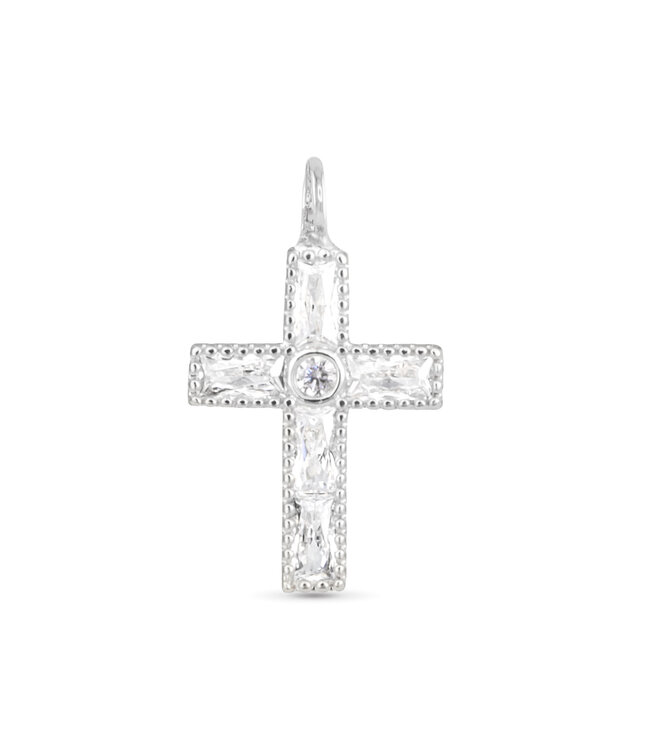 Amanda Blu CZ Cross Charm - Silver