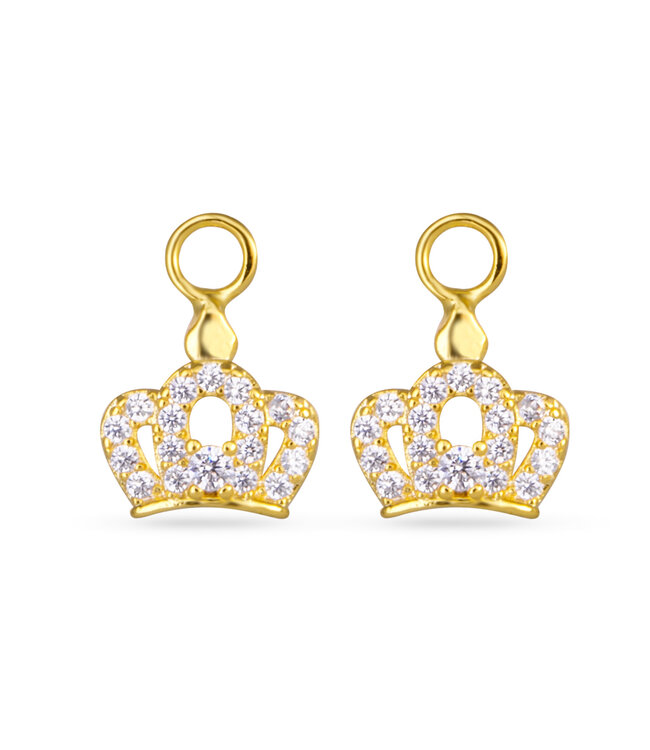 Amanda Blu CZ Crown Earring Charm - Gold