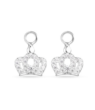 Amanda Blu CZ Crown Earring Charm - Silver