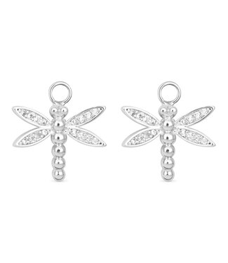 Amanda Blu CZ Dragonfly Earring Charm - Silver