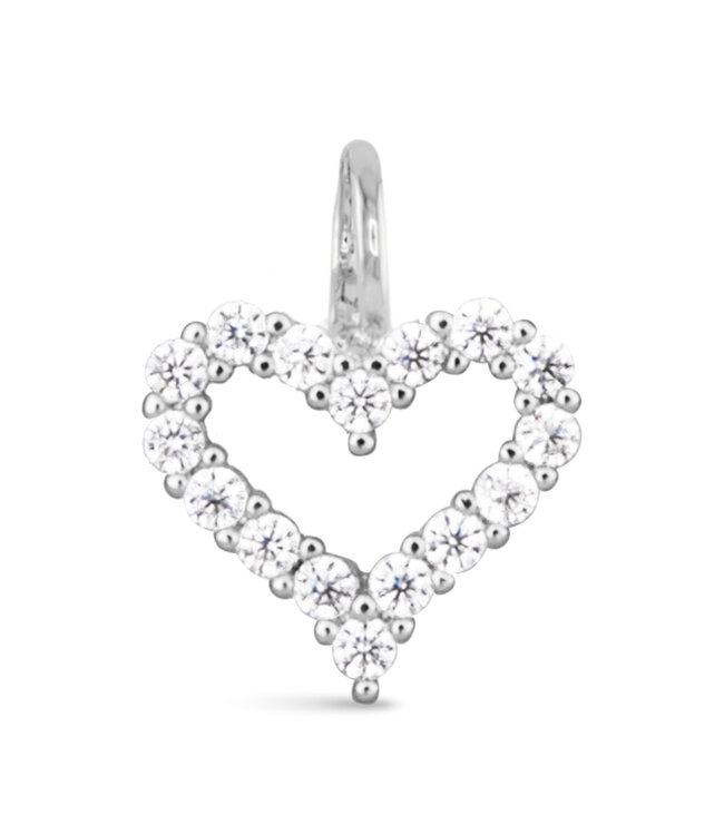 Amanda Blu CZ Heart Charm - Silver