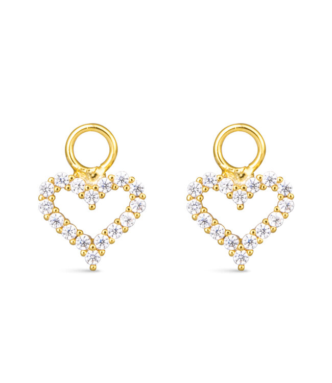 Amanda Blu CZ Heart Earring Charm - Gold