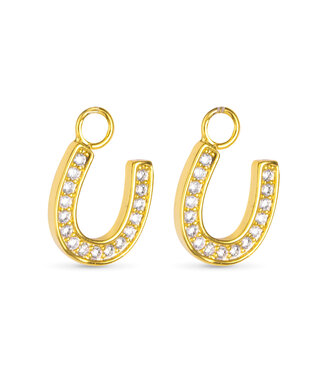 Amanda Blu CZ Horseshoe Earring Charm - Gold