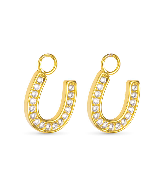 Amanda Blu CZ Horseshoe Earring Charm - Gold