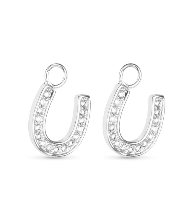Amanda Blu CZ Horseshoe Earring Charm - Silver