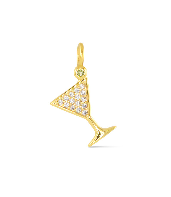Amanda Blu CZ Martini Charm - Gold