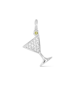 Amanda Blu CZ Martini Charm - Silver