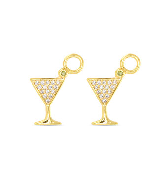 Amanda Blu CZ Martini Earring Charms - Gold