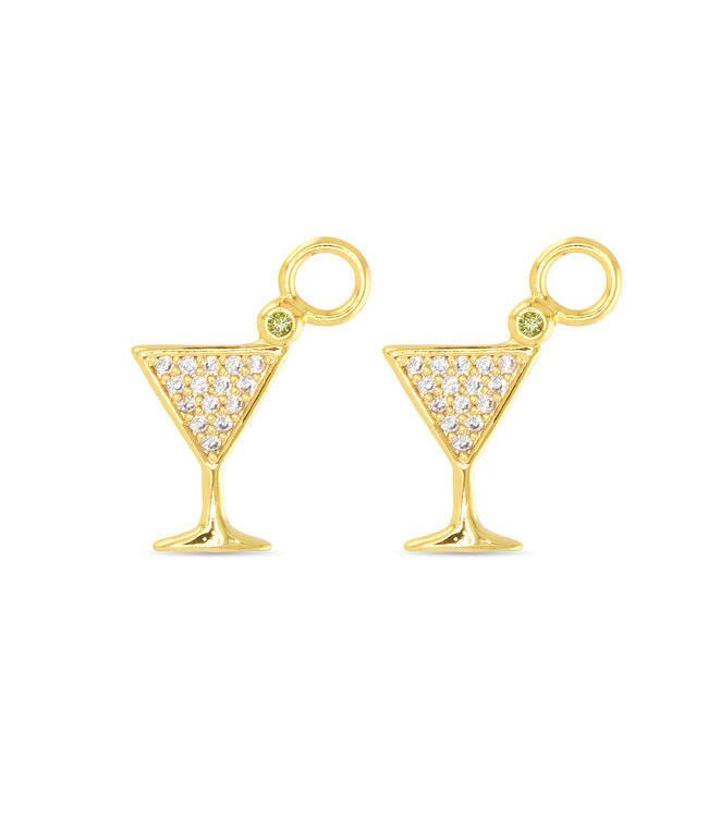 Amanda Blu CZ Martini Earring Charms - Gold
