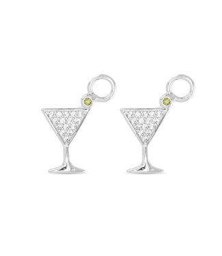 Amanda Blu CZ Martini Earring Charms - Silver