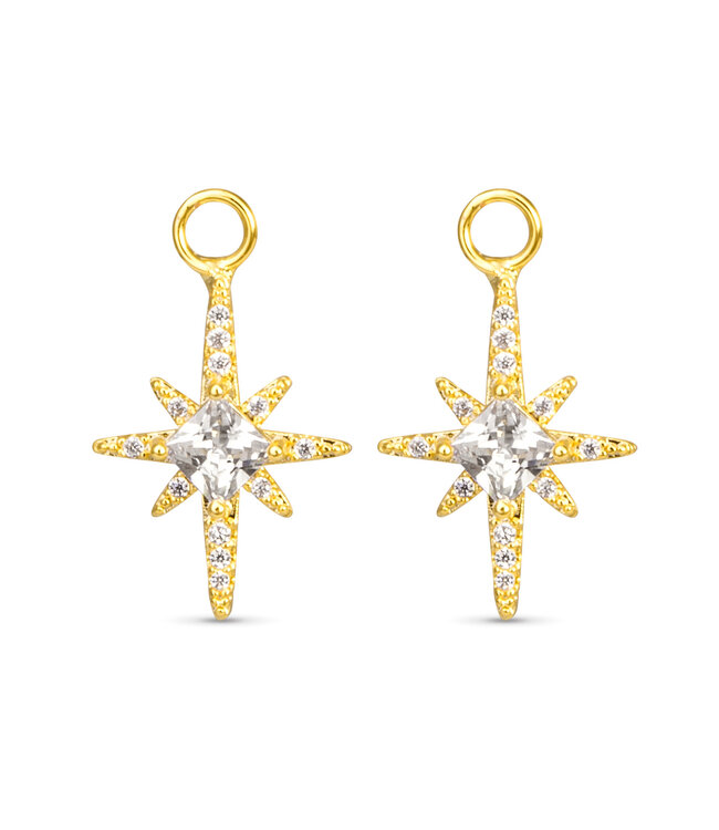 Amanda Blu CZ North Star Earring Charm - Gold