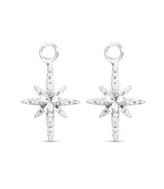 Amanda Blu CZ North Star Earring Charm - Silver