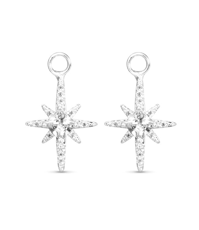 Amanda Blu CZ North Star Earring Charm - Silver