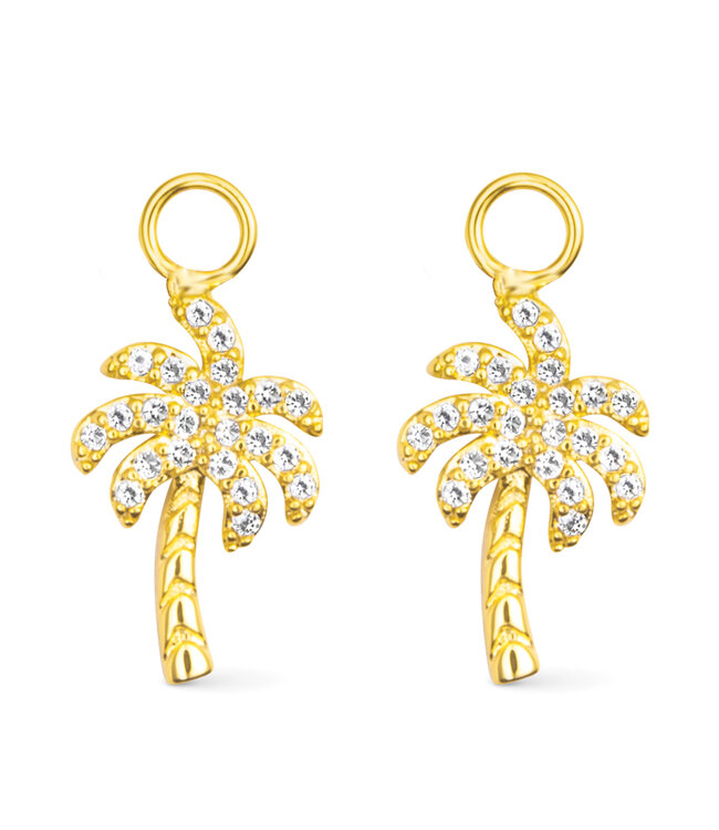 Amanda Blu CZ Palm Tree Earring Charm - Gold