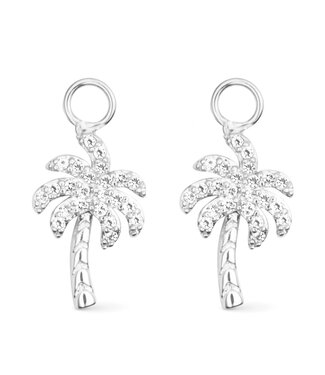 Amanda Blu CZ Palm Tree Earring Charm - Silver