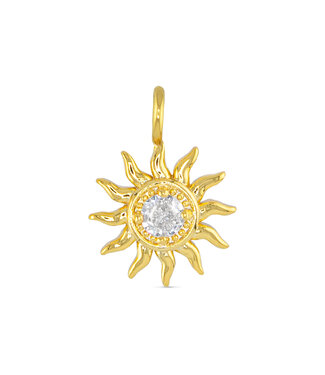 Amanda Blu CZ Sun Charm - Gold