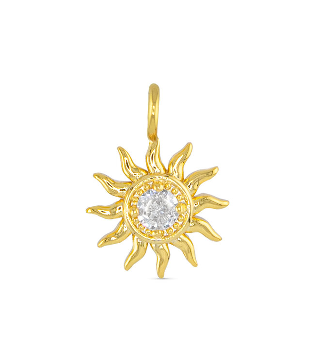 Amanda Blu CZ Sun Charm - Gold