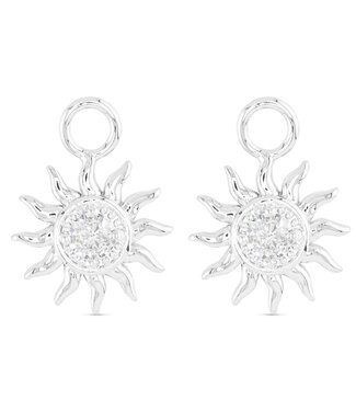 Amanda Blu CZ Sun Earring Charms - Silver