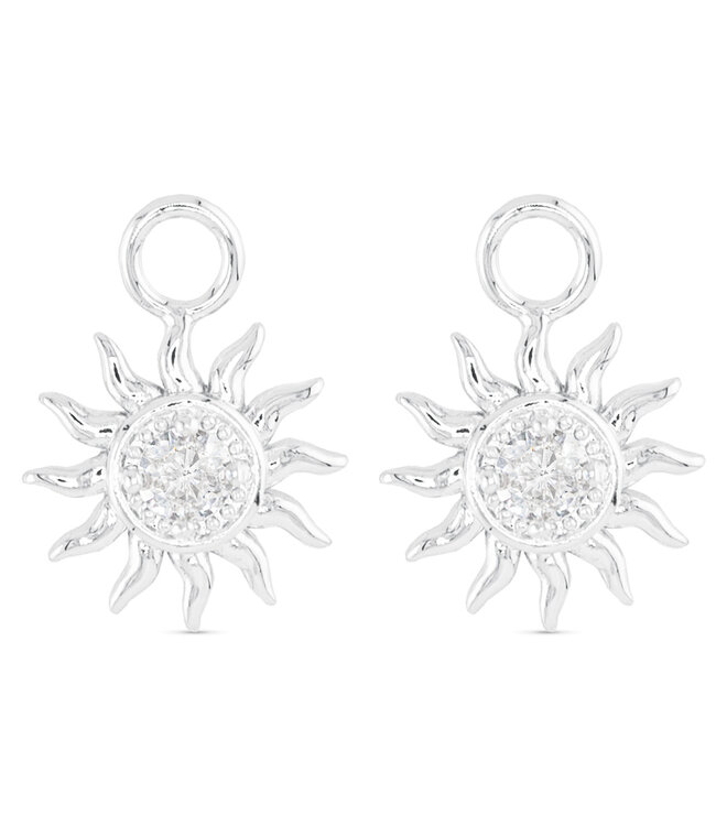 Amanda Blu CZ Sun Earring Charms - Silver