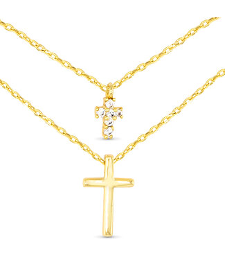 Amanda Blu Double Cross Necklace - Gold