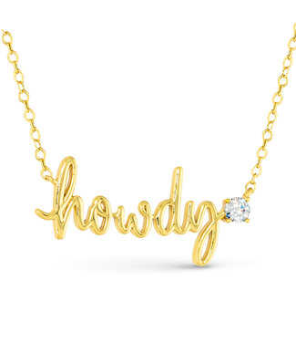 Amanda Blu Gold & CZ Howdy Necklace