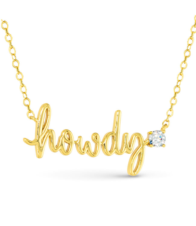 Amanda Blu Gold & CZ Howdy Necklace