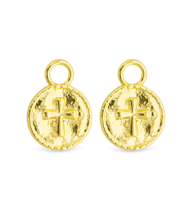 Amanda Blu Gold Cross Pendant Earring Charm
