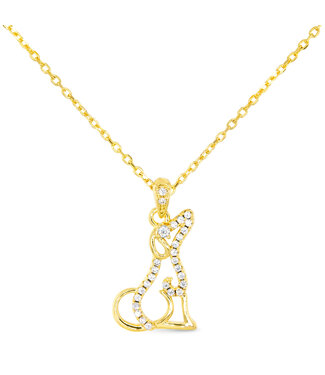 Amanda Blu Gold CZ Dog Silhouette Necklace