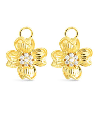 Amanda Blu Gold CZ Dogwood Flower Earring Charms