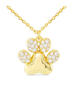 Amanda Blu Gold CZ Paw Print Necklace