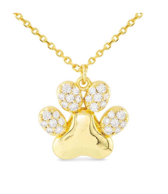 Amanda Blu Gold CZ Paw Print Necklace