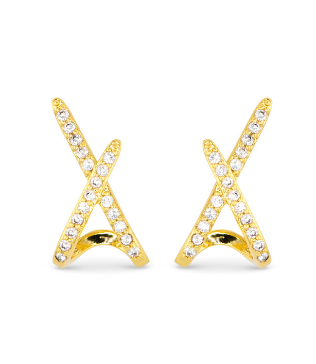 Amanda Blu Gold CZ X Earrings