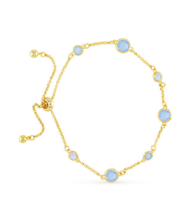 Amanda Blu Gold Faceted CZ Bracelet  - blue