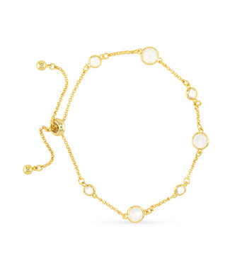 Amanda Blu Gold Faceted CZ Bracelet  - Milky White