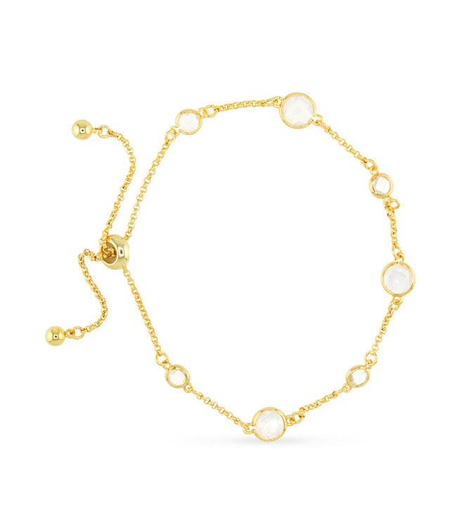 Amanda Blu Gold Faceted CZ Bracelet  - Milky White