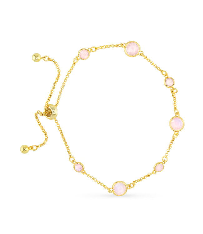 Amanda Blu Gold Faceted CZ Bracelet  - pink