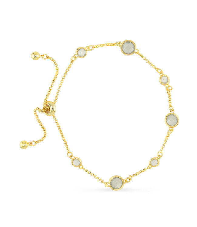 Amanda Blu Gold Faceted CZ Bracelet - Light Grey